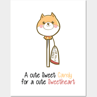 Lolipop Shibainu Cute Posters and Art